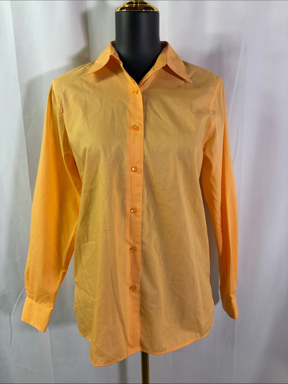 Foxcroft Sherbet Orange Long Sleeve Button Down Shirt